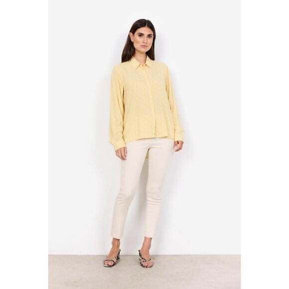 NWT SOYA CONCEPT POSH Sunshine Yellow Geo Print Blouse - Picture 2 of 5